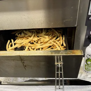 Air fried hand cut potato fries made with avocado oil