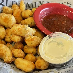 Garlic cheeseballs.