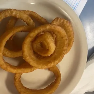 a plate of onion rings