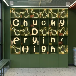 Inside wall by cashier