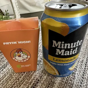 Lemonade (highlight of the meal) and an attempt at Tater Tots