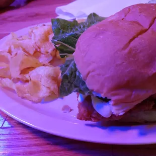 Chicken bacon ranch sandwich w/chips