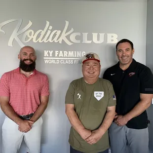 Derek Franks (President of Grizzlies on left), Andrew Milios (Asst. General Manager on right) in Kodiak Club