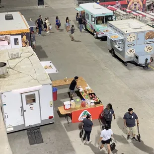 Food trucks on the left field Concourse