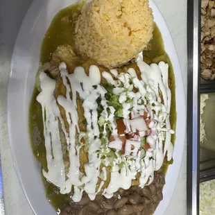 a plate of mexican food