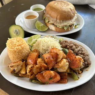 two plates of food on a table