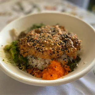 Spicy salmon XL bowl ($22)