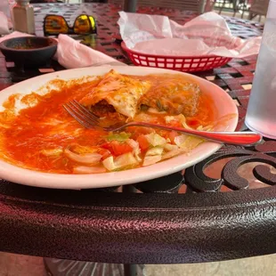 Burrito and Chile relleno.