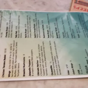 menu