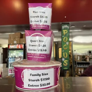 three cups of ice cream