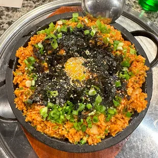 Absurdly good - and plentiful - kimchi rice