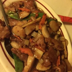 Scallop beef - it's sweet.. I don't like it