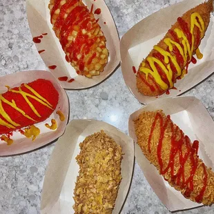 8. Hot Cheetos Hotdog, 7. Potato Hotdog, 1. Original Hotdog, frosted,