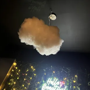 a cloud with a clock on top of it