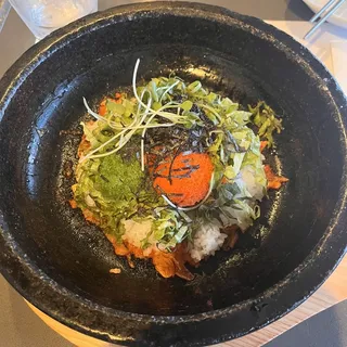 S9. Hot Stone Plate Bibimbap with Kimchi.
