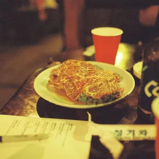 a plate of food on a table