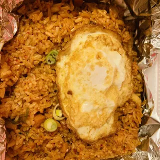 Kimchi Spam Fried Rice with Fried Egg