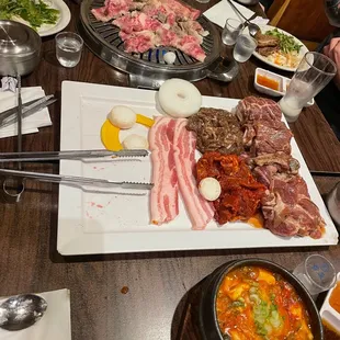 a table full of food