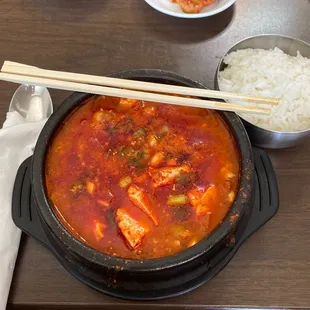 soondubu jjigae spicy!