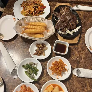 a table full of food