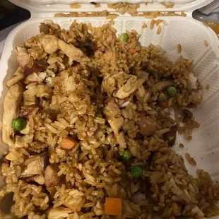 Pork and chicken fried rice