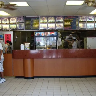 the counter and menus