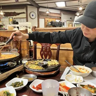 a woman preparing a meal