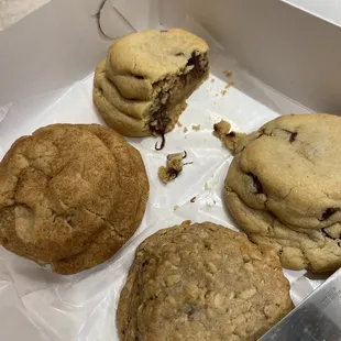 a box of cookies and a knife