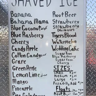 SHAVED ICE  20+ Flavors