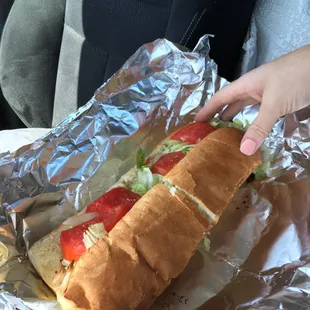Delicious half Italian sub (I have big hands... trust me, this sub is big)