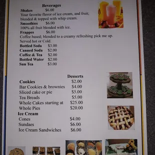 Dessert Menu