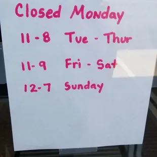 Store hours