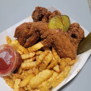 fried chicken and french fries