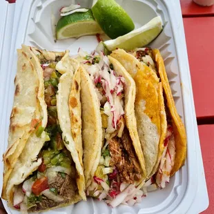 3 Three Tacos Lamb, Al Pastor, Chorizo