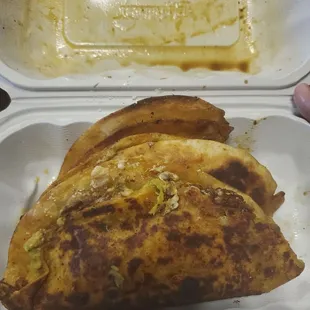 Not sure but tried to doctor it up since they refused to at fry the tortillas