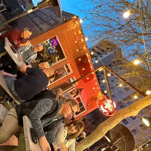 Outside tables.