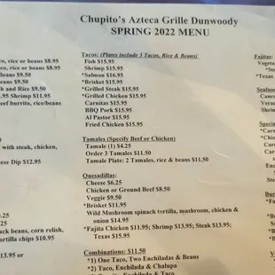 menu