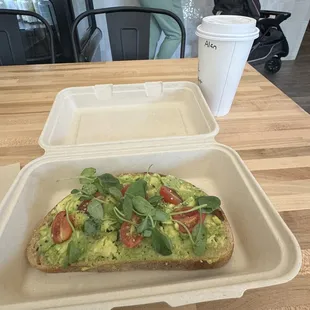 an excellent avocado toast.   The pumpkin spice latte was delicious also.