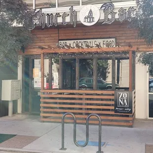 the entrance to the church