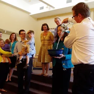 Celebrating baptisms.