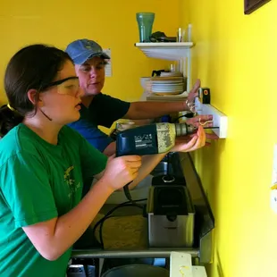 Working at one of our many community service sites.