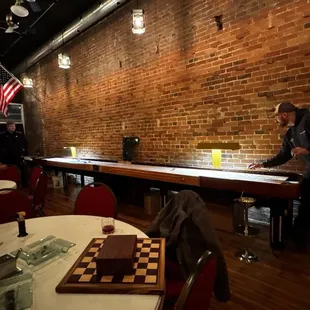 Backroom with shuffle board