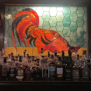 Stained glass. Back of bar