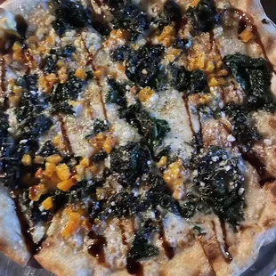 Seasonal Pizza (with butternut squash and without sausage)