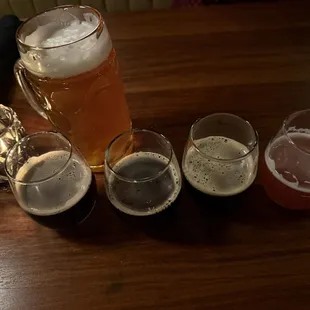 Beer flights and tall October fest