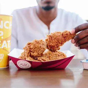a man eating a meal