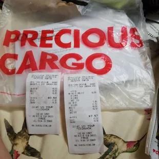 a bag of precious cargo