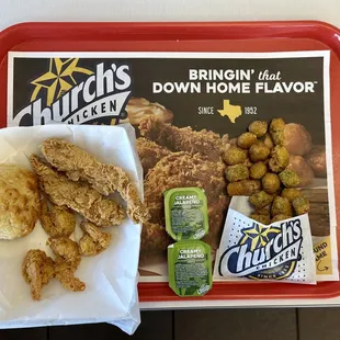 Tenders, Shrimp, &amp; Fried Okra