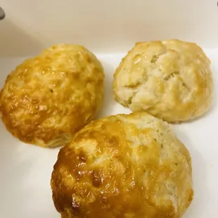 three biscuits in a box