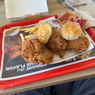 three piece, chicken